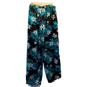 Club Z Collection Beach Pants, 19”W, 43”L, 2-3X, Adj Waist tie, Sheer w/Palm-